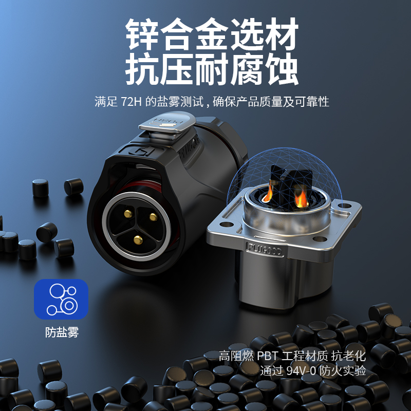 PLG20 12芯5A对接套装半金属焊接反装