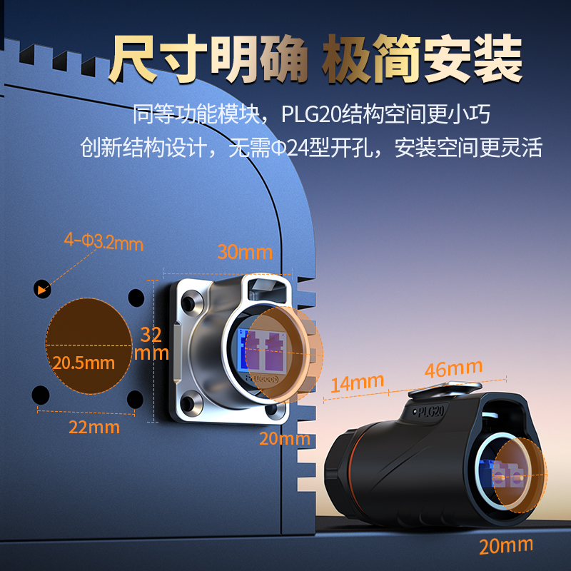 PLG20光纤 单模单纤 单孔面板套装全金属正装