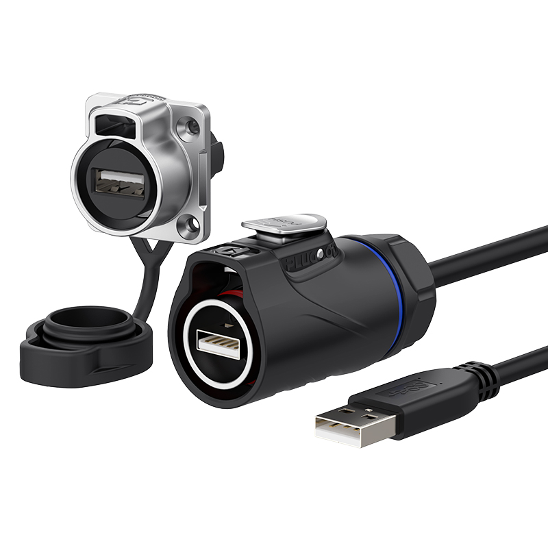 PLG20 USB2.0 四孔法兰套装半金属正装