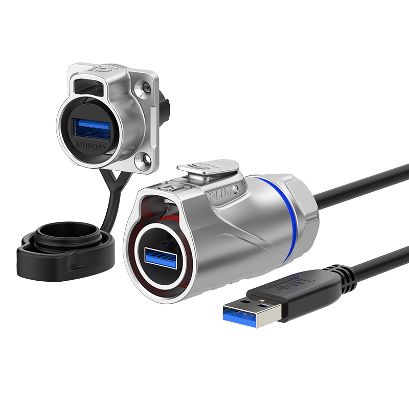 PLG20 USB3.0 四孔法兰套装全金属正装