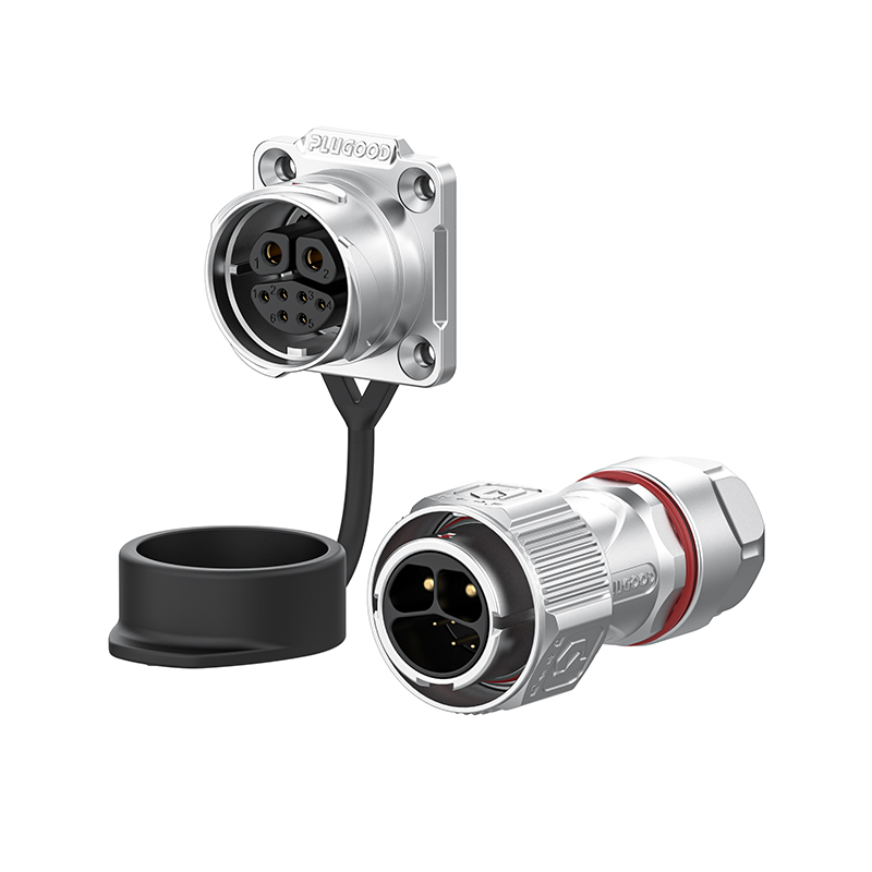 PLB20 2+6芯20A+5A四孔法兰套装全金属焊接正装