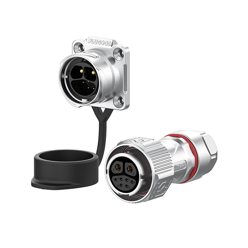 PLB20 2+6芯20A+5A四孔法兰套装全金属焊接反装