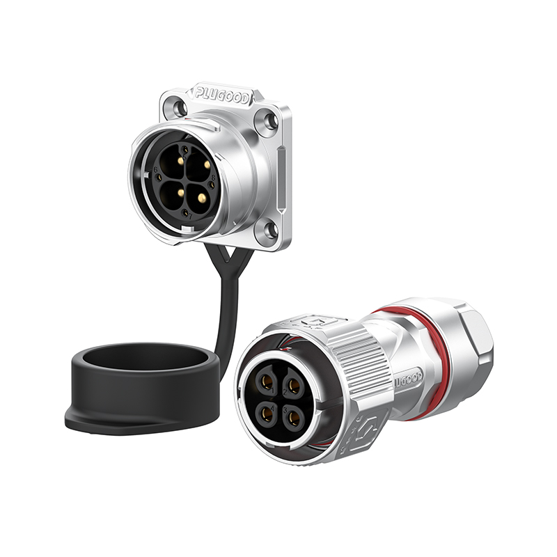 PLB20 4+4芯20A+5A四孔法兰套装全金属焊接反装